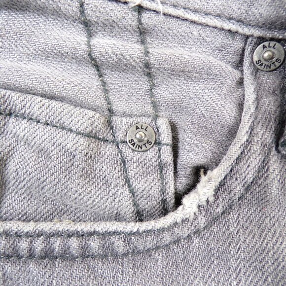 All Saints Vapour Pistol Distressed Jeans 175/70A 28 Waist #1262 - Picture 5 of 8